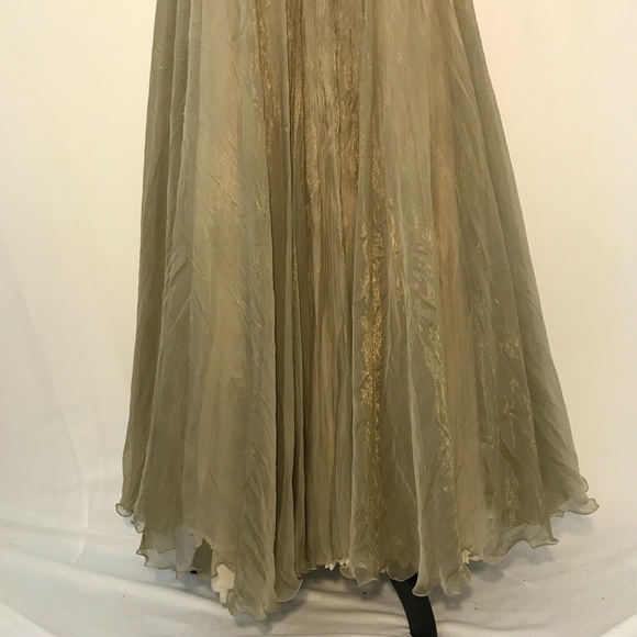 EAVIS & BROWN London Beaded Gown M Vintage Silk Corset Dress VTG - Picture 8 of 11